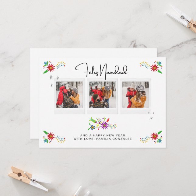 Feliz Navidad, Carte photo espagnol (Devant/Arrière en situation)
