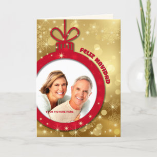 Feliz Navidad. Carte photo personnalisé en espagno