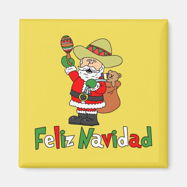 Feliz Navidad Cartoon Santa Magnet (Vorne)