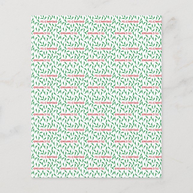 Feliz Navidad Chile Pepper Scrapbook Paper (Vorderseite)