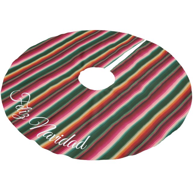 Feliz Navidad Christmas Polyester Weihnachtsbaumdecke (Schrägansicht)