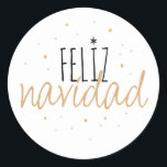 Feliz Navidad Christmas Runder Aufkleber<br><div class="desc">Ein lustiger und spielerischer Weihnachtsaufkleber mit der Aufschrift "Feliz Navidad"</div>