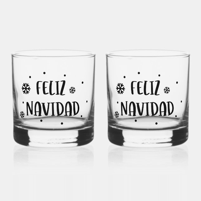 Feliz Navidad Christmas Spanish Holiday Whiskyglas (Rückseite)