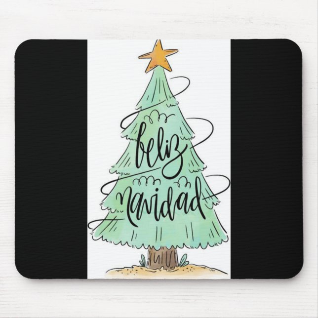 Feliz Navidad Christmas Tree T Shirt  Mousepad (Vorne)