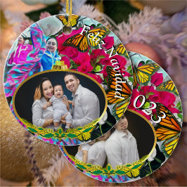 Feliz Navidad Dancing Butterflies PV01 Keramik Ornament