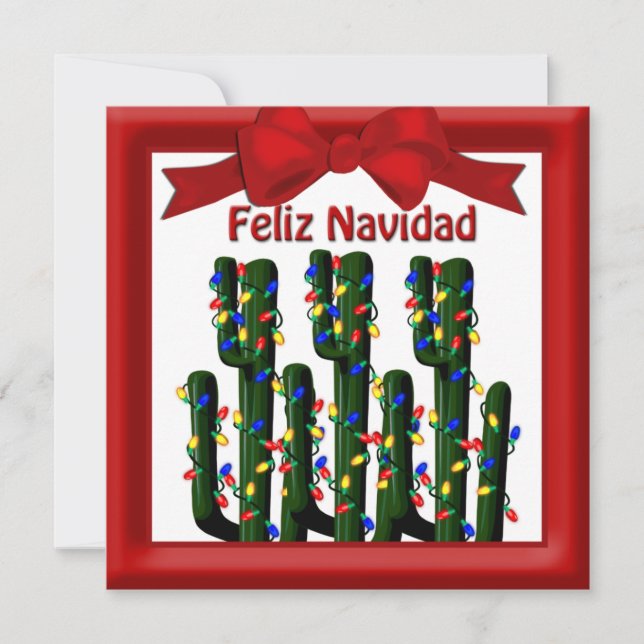 Feliz Navidad Desert Weihnachtskaktus Gruß Feiertagskarte (Vorderseite)