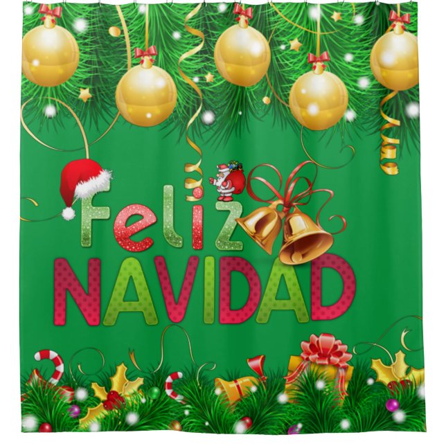 Feliz Navidad Duschvorhang (Vorderseite)