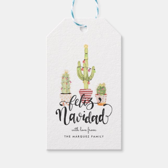 Feliz Navidad | Étiquettes cadeaux de vacances (Devant)