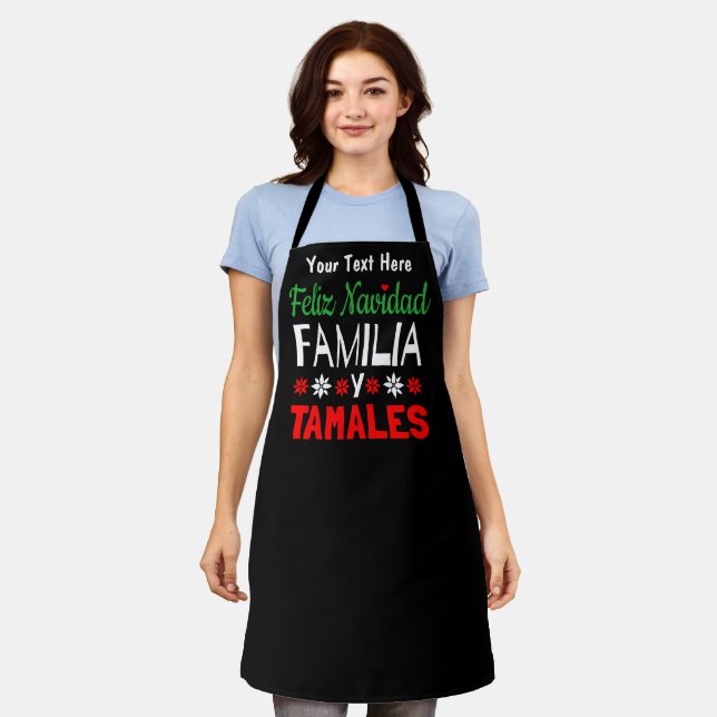 Feliz Navidad Familia Y Tamales Schürze (Getragen)