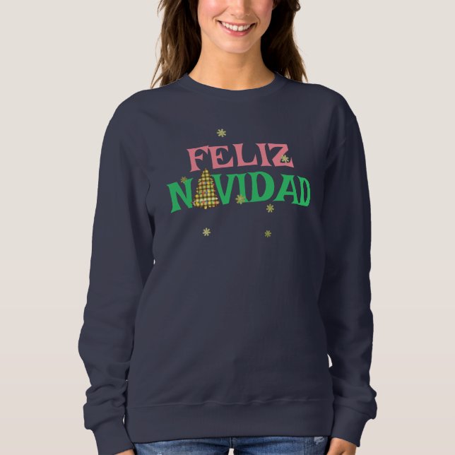 Feliz Navidad Femmes Sweatshirts de Noël (Devant)