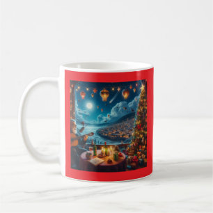 Feliz Navidad Festive Guitar Player Küstenstadt Kaffeetasse