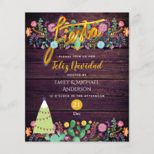 Feliz Navidad Fiesta Lila Goldbudget Kacti Folk