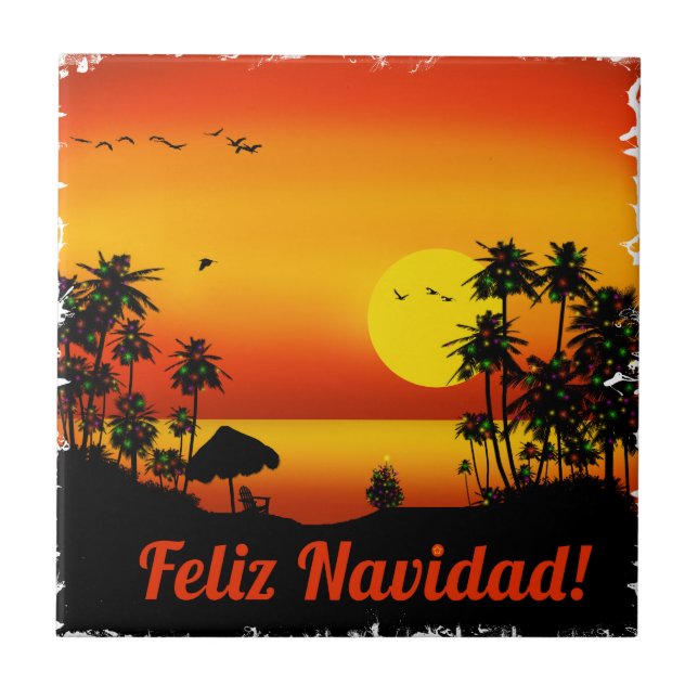 feliz Navidad Fliese (Vorderseite)