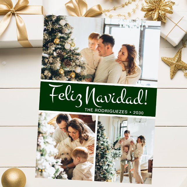 Feliz Navidad Foto Collage Feiertagskarte (Von Creator hochgeladen)