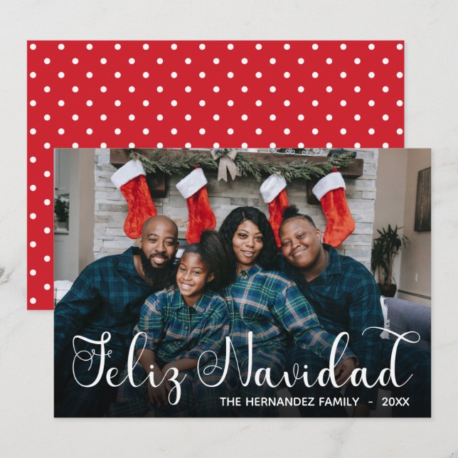 Feliz Navidad Foto Holiday Card Feiertagskarte (Vorne/Hinten)