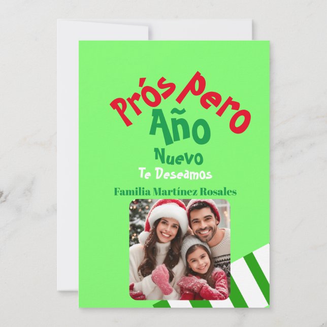 Feliz Navidad Foto Spanische Weihnachtsfeiertage Einladung (Rückseite)