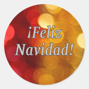 ¡Feliz Navidad! Frohe Weihnachten im spanischen WF Runder Aufkleber