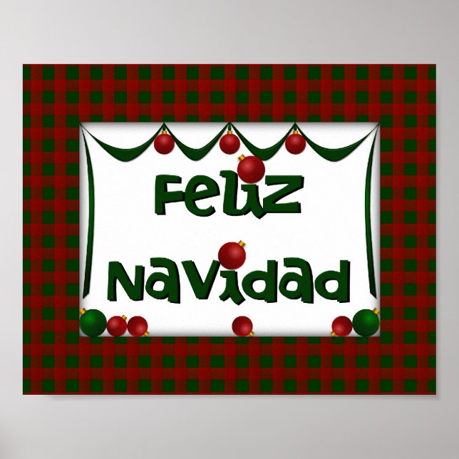 Feliz Navidad - Frohe Weihnachten - Wall Art Poster (Vorne)