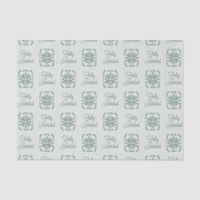Feliz Navidad Gerahmt Snowflake Seidenpapier (Vorderseite)