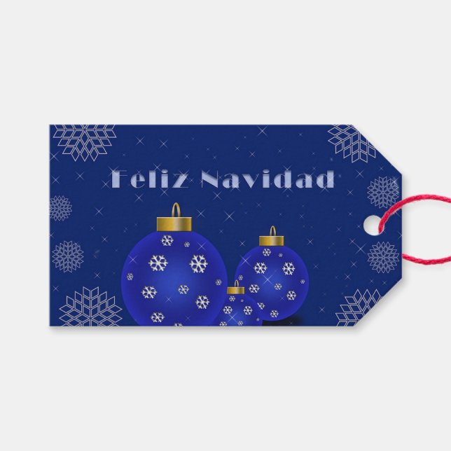 Feliz Navidad Geschenkanhänger (Vorderseite (Horizontal))