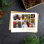 Feliz Navidad Gold 6 Foto<br><div class="desc">Senden Sie Ihre Weihnachtswünsche stilvoll mit Ihrer Feliz Navidad Gold 6 Foto Urlaubskarte.</div>