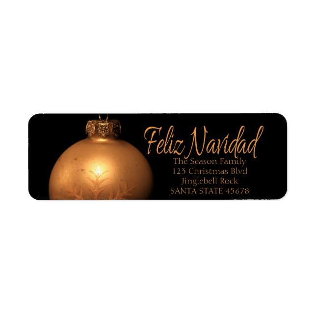 Feliz Navidad Golden-Ornament (Vorne)