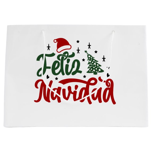 Feliz Navidad Große Geschenktüte (Vorderseite)