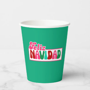 Feliz Navidad - hell bunt Pappbecher