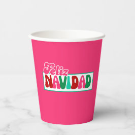 Feliz Navidad - Hellrosa Pappbecher