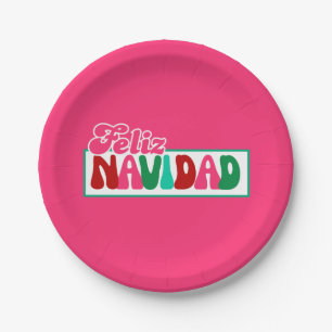 Feliz Navidad - Hellrosa Pappteller