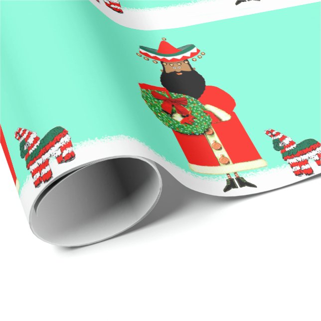 Feliz Navidad Holiday-Geschenk Geschenkpapier (Rolleneckpunkt)