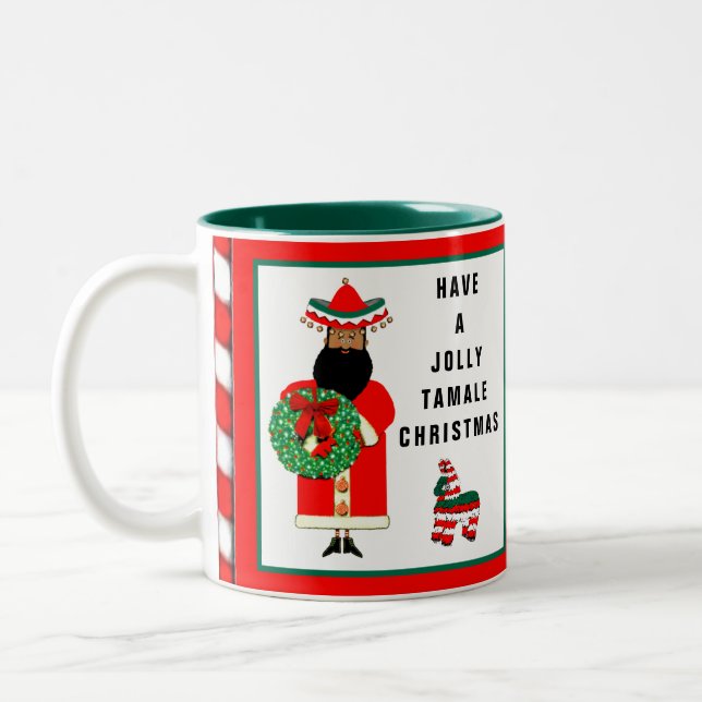 Feliz Navidad Holiday-Geschenk Zweifarbige Tasse (Links)