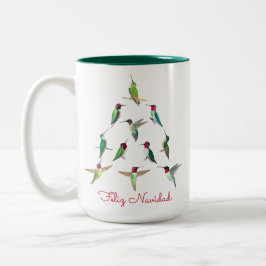 Feliz Navidad Hummingbird Zweifarbige Tasse