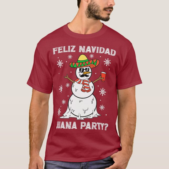 Feliz Navidad Juana Party Coole Geschenke Mexikani T-Shirt (Vorderseite)