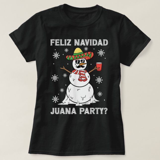 Feliz Navidad Juana Party Coole Geschenke Mexikos  T-Shirt (Design vorne)
