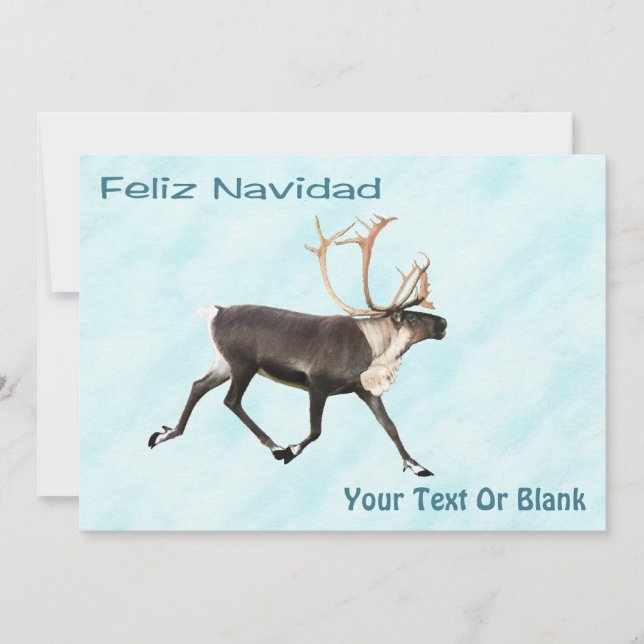 Feliz Navidad - Karibik (Rentier) auf Schnee (Vorderseite)