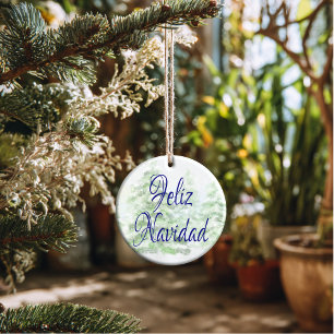 Feliz Navidad Keramik Ornament