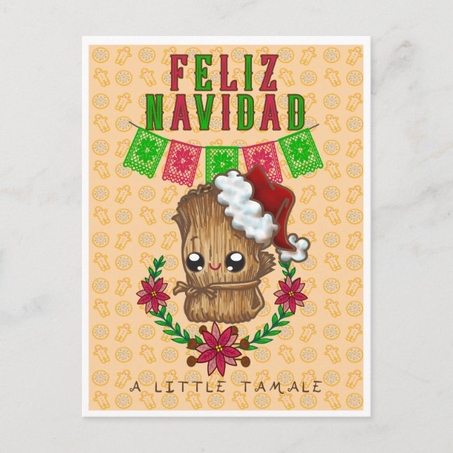 Feliz Navidad - Little Tamale (gelb) Postkarte (Vorderseite)