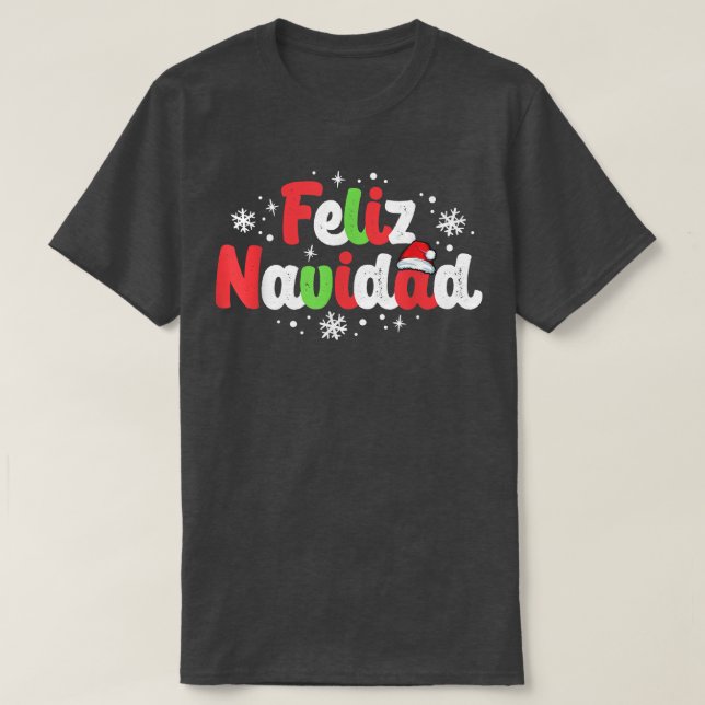 Feliz Navidad Matching Family Spanish Christmas Me T-Shirt (Design vorne)