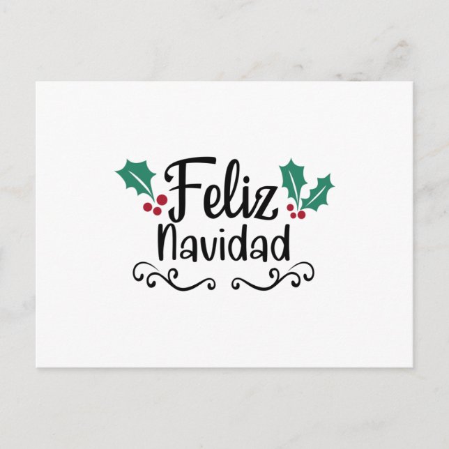 Feliz Navidad Merry Christmas Postkarte (Vorderseite)