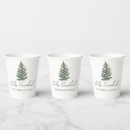 Feliz Navidad-Merry Weihnachtsbaum und Lichter Pappbecher