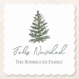 Feliz Navidad-Merry Weihnachtsbaum und Lichter Untersetzer