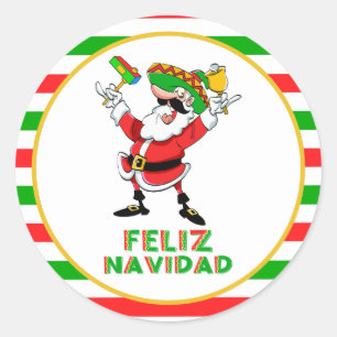 Feliz Navidad Mexico Weihnachtsfeiz Runder Aufkleber