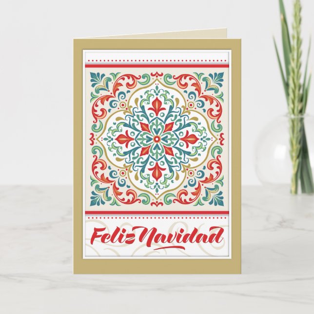 Feliz Navidad Mexiko Spanisch Frohe Weihnachtslied Karte (Vorderseite)