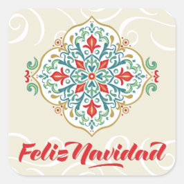 Feliz Navidad Mexiko Spanische Sprache Weihnachten Quadratischer Aufkleber
