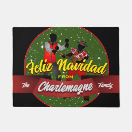 Feliz Navidad mit Parranderos und FAMILIENNAME Fußmatte