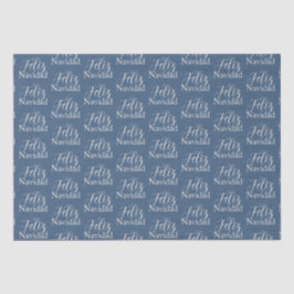 Feliz Navidad Modern Blue Christmas Holiday Seidenpapier