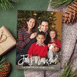 Feliz Navidad Modern Brush Script Family Foto Postkarte<br><div class="desc">Modern Brush Script Feliz Navidad Family Foto Frohe Weihnachtskarte</div>