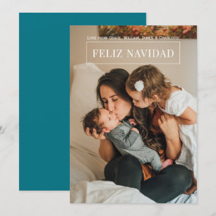 Feliz Navidad Modern Christmas Foto Card Einladung