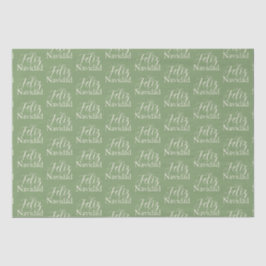 Feliz Navidad Modern Green Christmas Holiday Seidenpapier